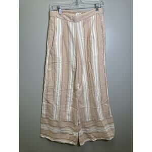 Tigerlily Okimi Rudy Wide Leg Pants Women's 8 Nougat Beige Boho